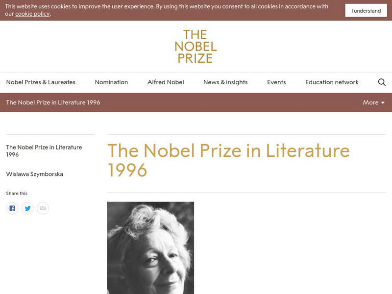 The Nobel Prize: The Nobel Prize in Literature 1996 Website