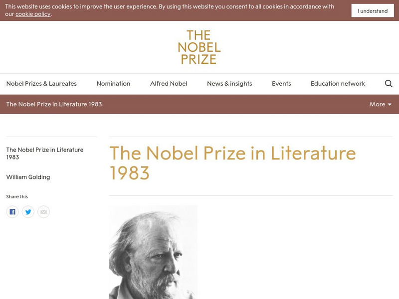 The Nobel Prize: The Nobel Prize in Literature 1983 Graphic The Nobel Prize: The Nobel Prize in Literature 1983 Graphic