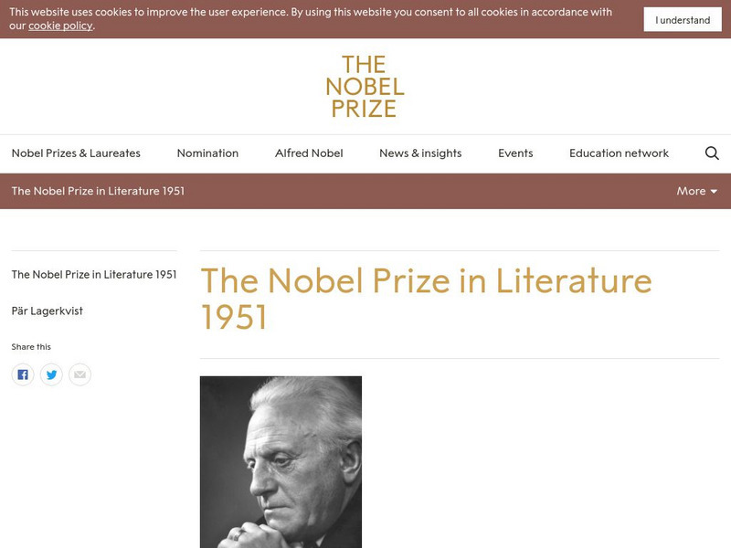 The Nobel Prize: The Nobel Prize in Literature 1951 Website