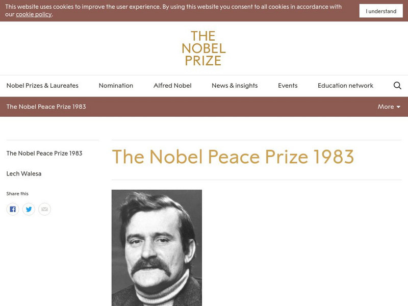 The Nobel Prize: The Nobel Peace Prize 1983: Lech Walesa Website The Nobel Prize: The Nobel Peace Prize 1983: Lech Walesa Website