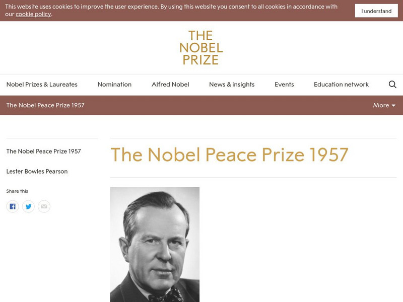 The Nobel Prize: The Nobel Peace Prize 1957: Linus Carl Pauling Website The Nobel Prize: The Nobel Peace Prize 1957: Linus Carl Pauling Website