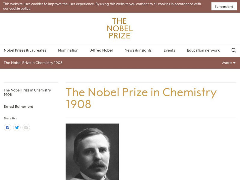 The Nobel Prize: The Nobel Prize in Chemistry 1908 Website The Nobel Prize: The Nobel Prize in Chemistry 1908 Website