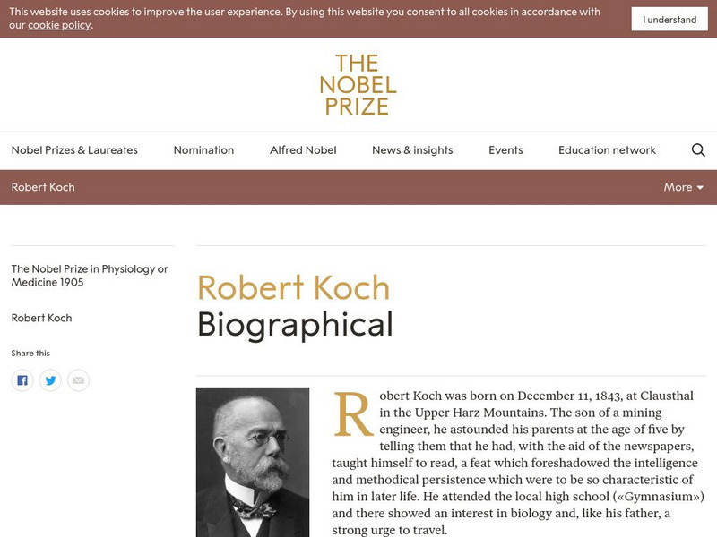 The Nobel Prize: Robert Koch Biographical Handout The Nobel Prize: Robert Koch Biographical Handout