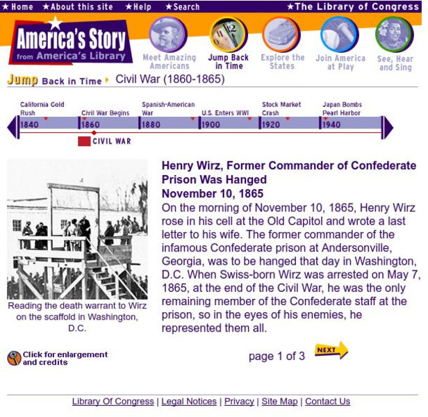 Loc: America's Story: Henry Wirz Website Loc: America's Story: Henry Wirz Website