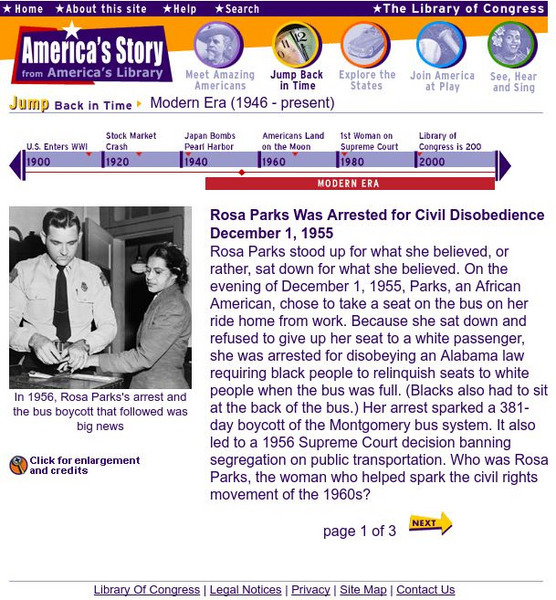 Loc: America's Story: Rosa Parks Arrested Unit Plan Loc: America's Story: Rosa Parks Arrested Unit Plan