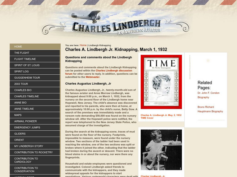 Charles lindbergh.com: Lindbergh Kidnapping Activity