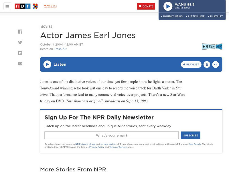 Npr: Actor James Earl Jones Audio Npr: Actor James Earl Jones Audio