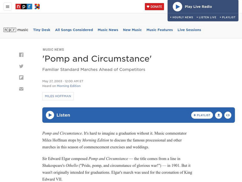 Npr: Pomp and Circumstance Audio
