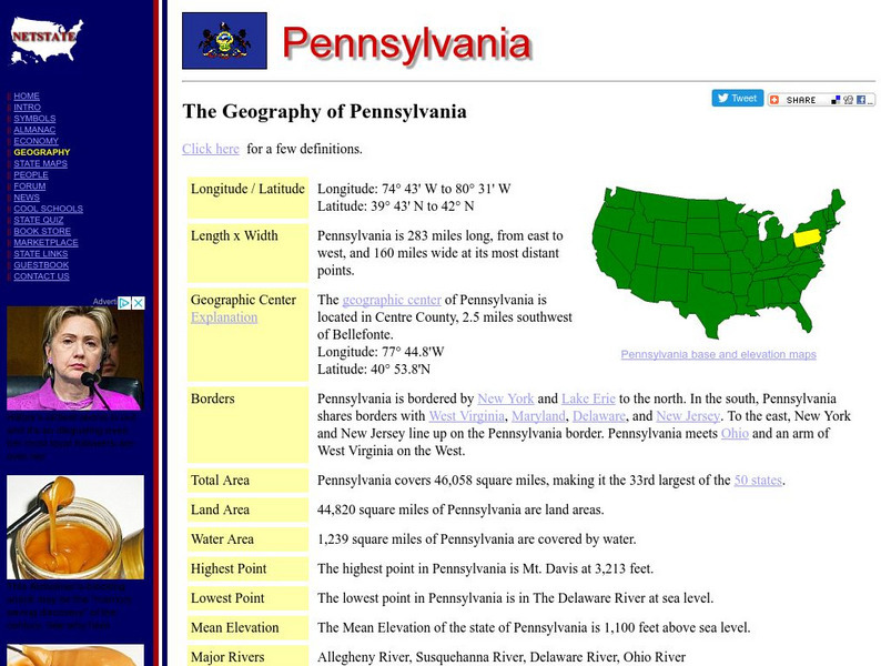 The Geography of Pennsylvania Handout The Geography of Pennsylvania Handout