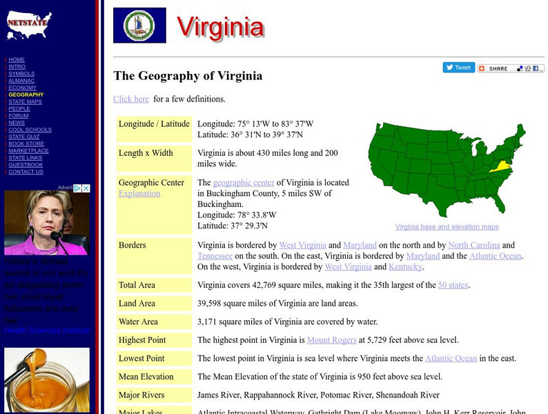 Netstate.com: The Geography of Virginia Handout Netstate.com: The Geography of Virginia Handout