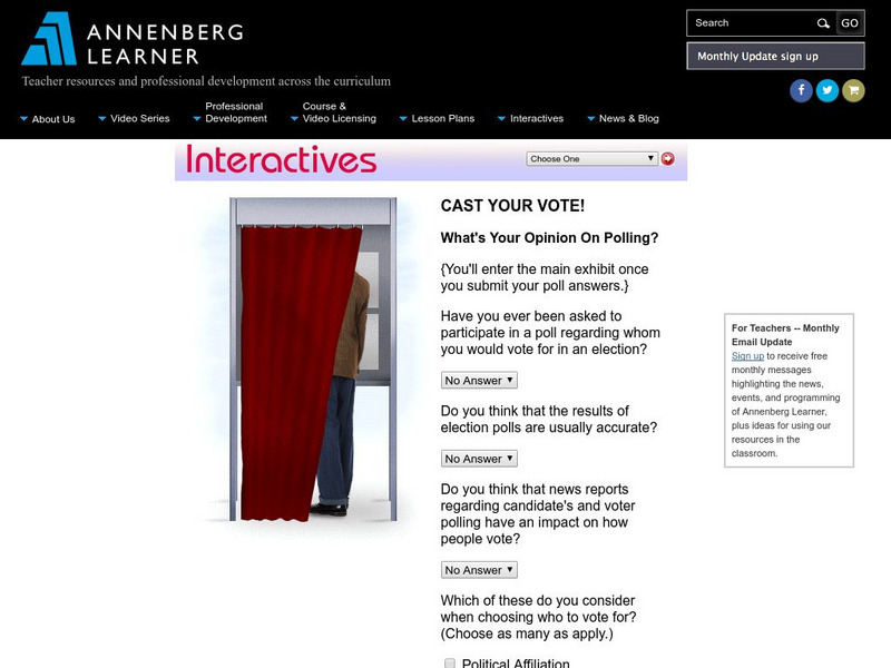 Annenberg Learner: Interactives: Cast Your Vote! Interactive Annenberg Learner: Interactives: Cast Your Vote! Interactive