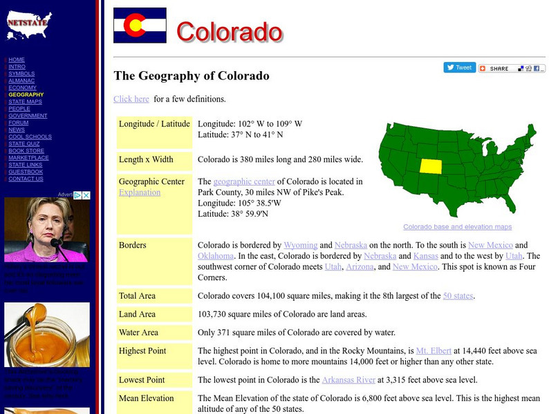 The Geography of Colorado Handout The Geography of Colorado Handout