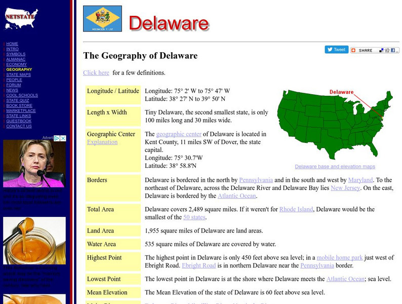 The Geography of Delaware Handout The Geography of Delaware Handout
