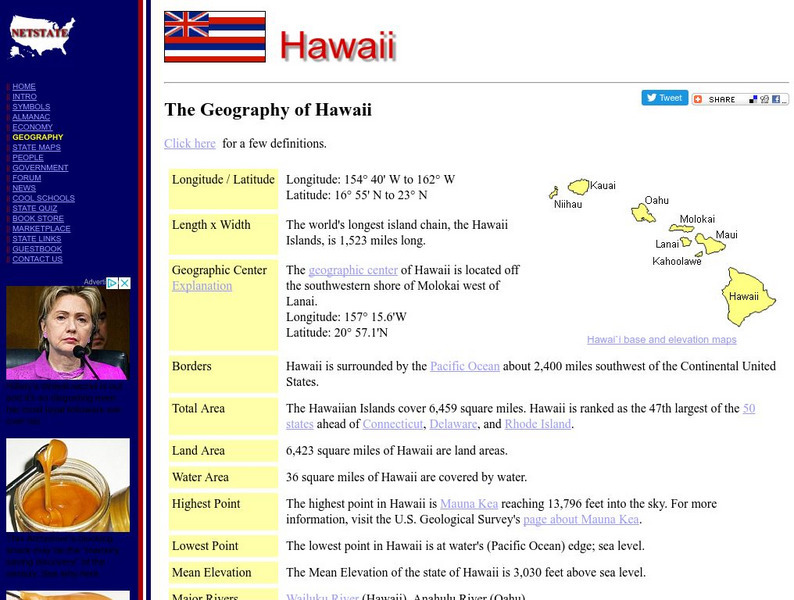 Nstate, Llc.: The Geography of Hawaii Handout Nstate, Llc.: The Geography of Hawaii Handout