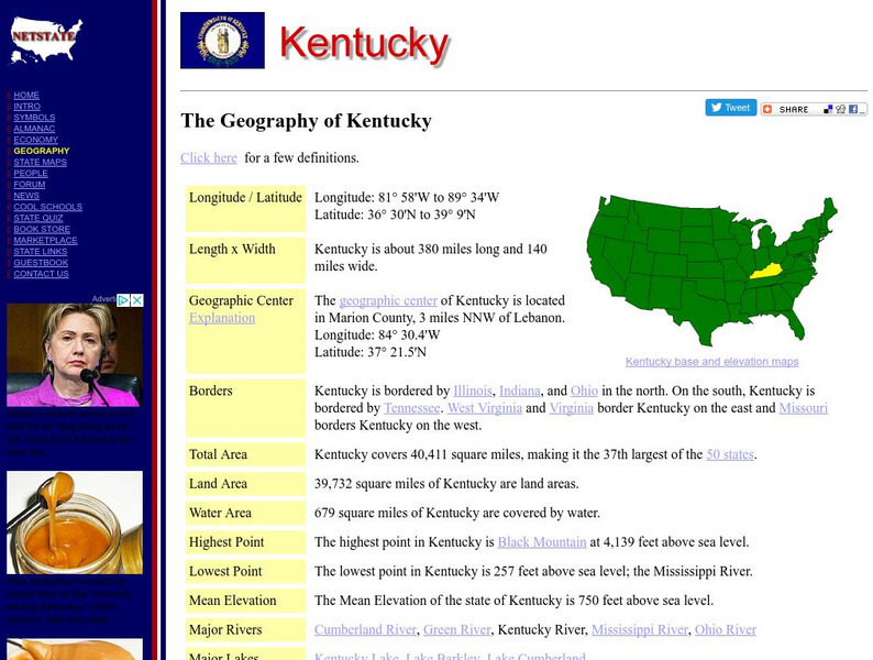 The Geography of Kentucky Handout The Geography of Kentucky Handout