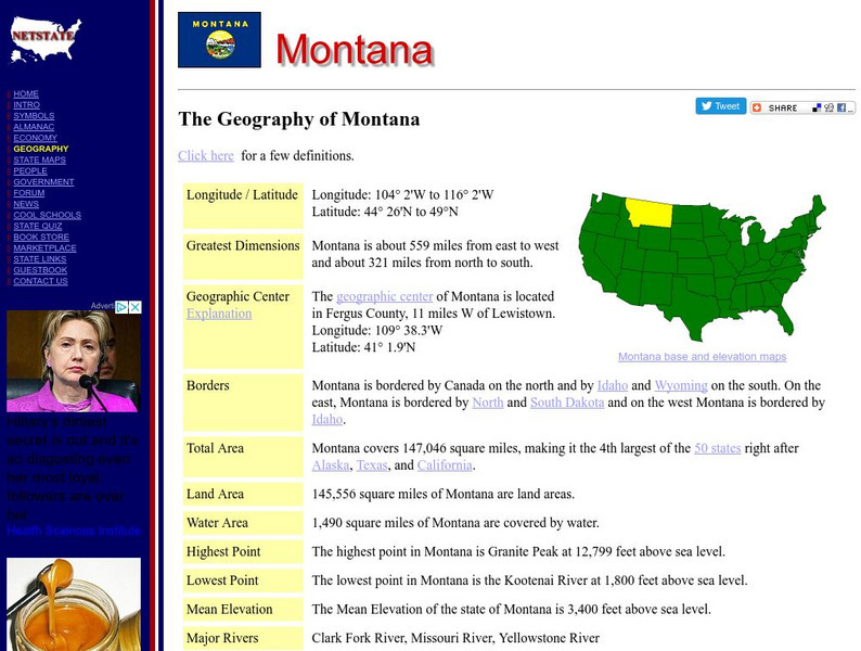 The Geography of Montana Handout The Geography of Montana Handout