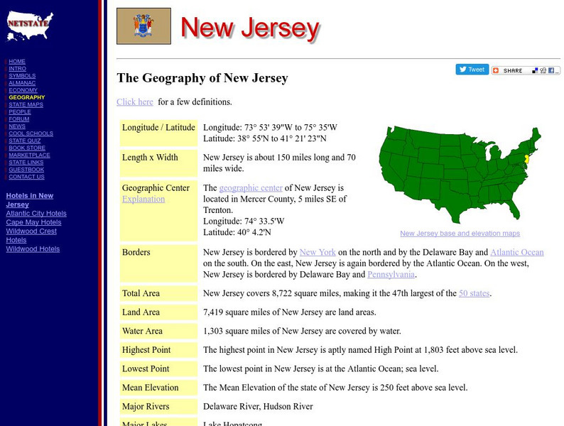 The Geography of New Jersey Handout The Geography of New Jersey Handout
