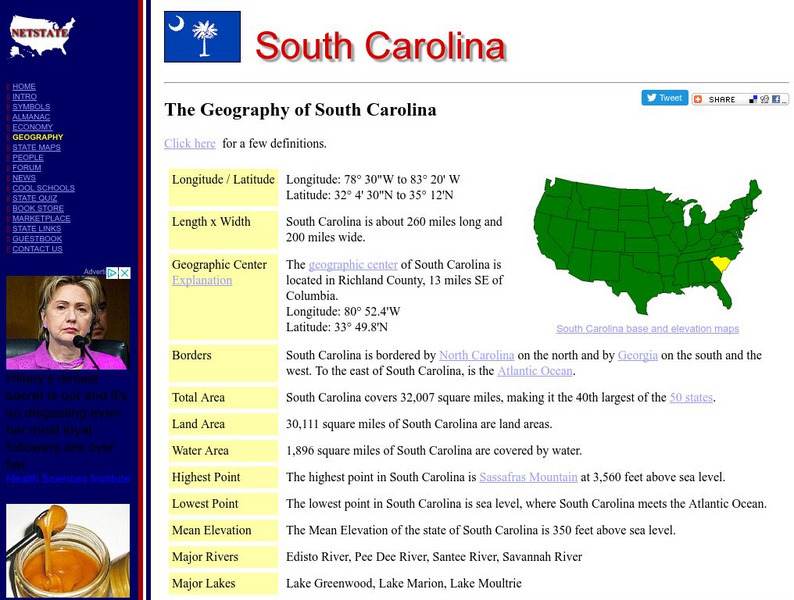 The Geography of South Carolina Handout The Geography of South Carolina Handout