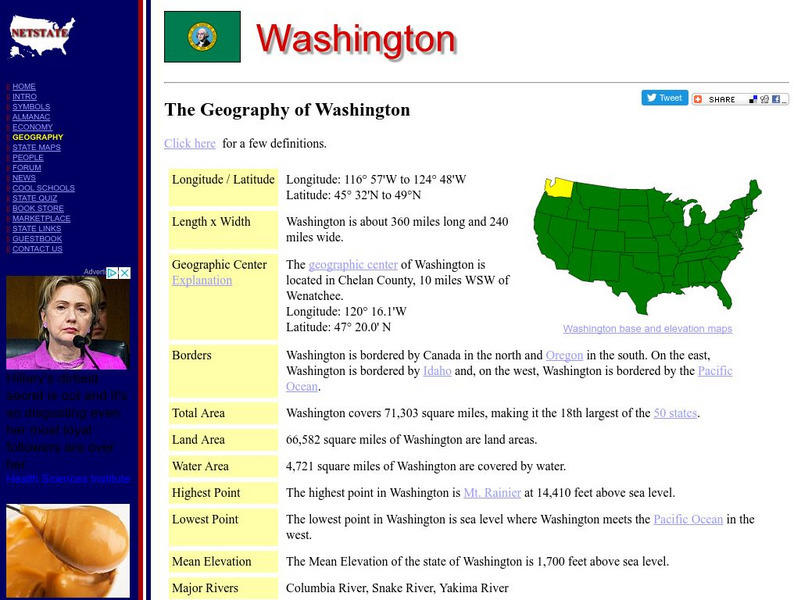 The Geography of Washington Handout The Geography of Washington Handout