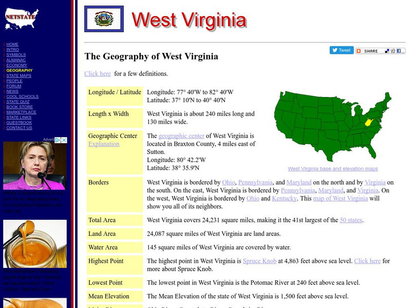 The Geography of West Virginia Handout The Geography of West Virginia Handout
