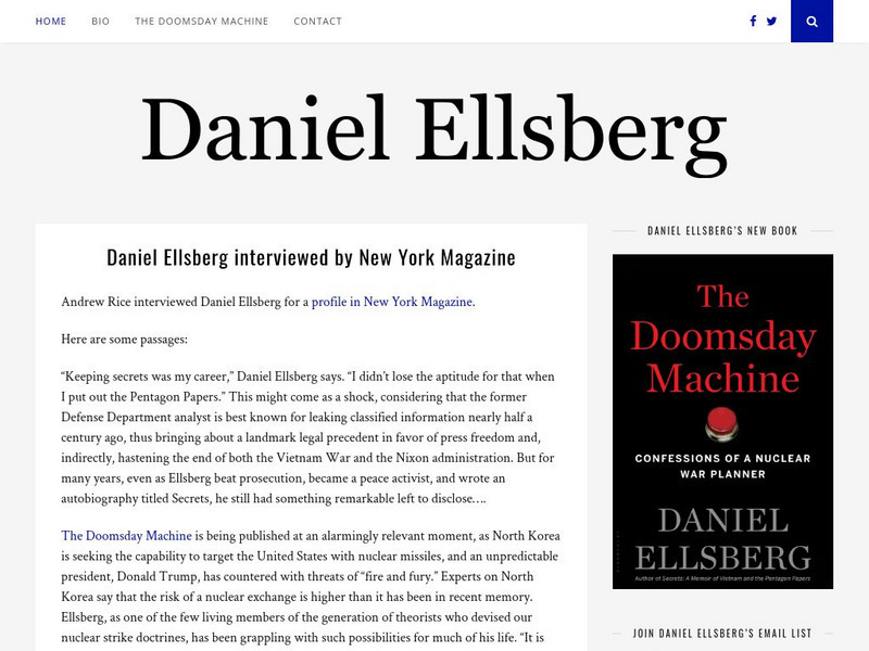 Ellsberg: The Official Website Activity