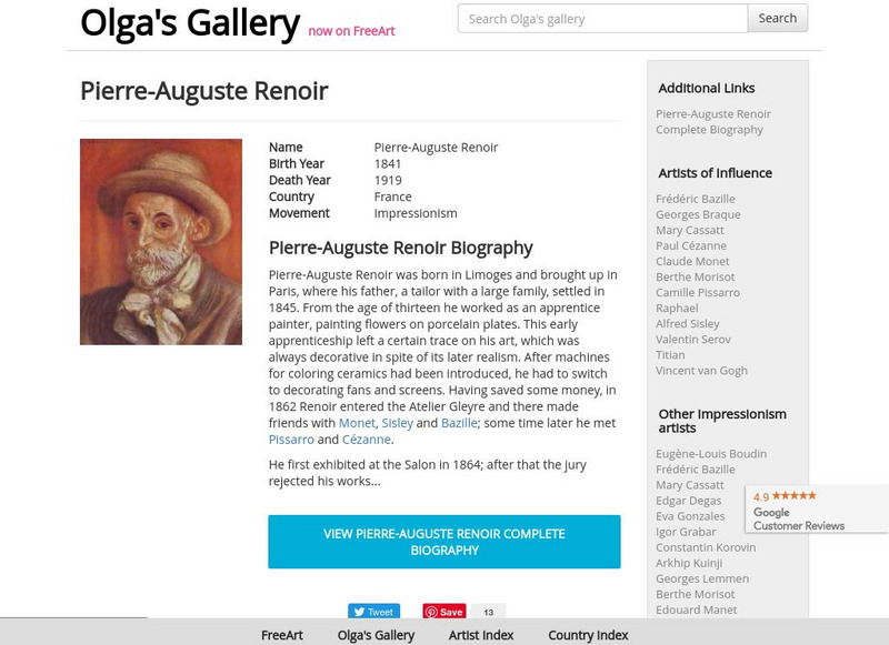 Olga's Gallery: Pierre Auguste Renoir Graphic Olga's Gallery: Pierre Auguste Renoir Graphic