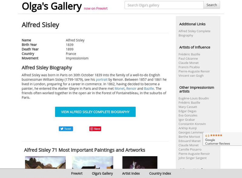Olga's Gallery: Alfred Sisley Graphic Olga's Gallery: Alfred Sisley Graphic