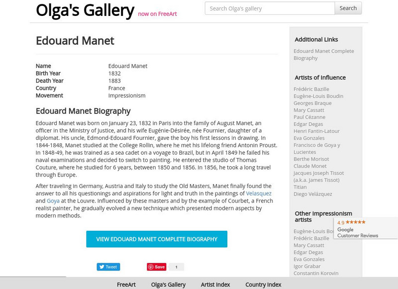 Olga's Gallery: Edouard Manet Graphic Olga's Gallery: Edouard Manet Graphic