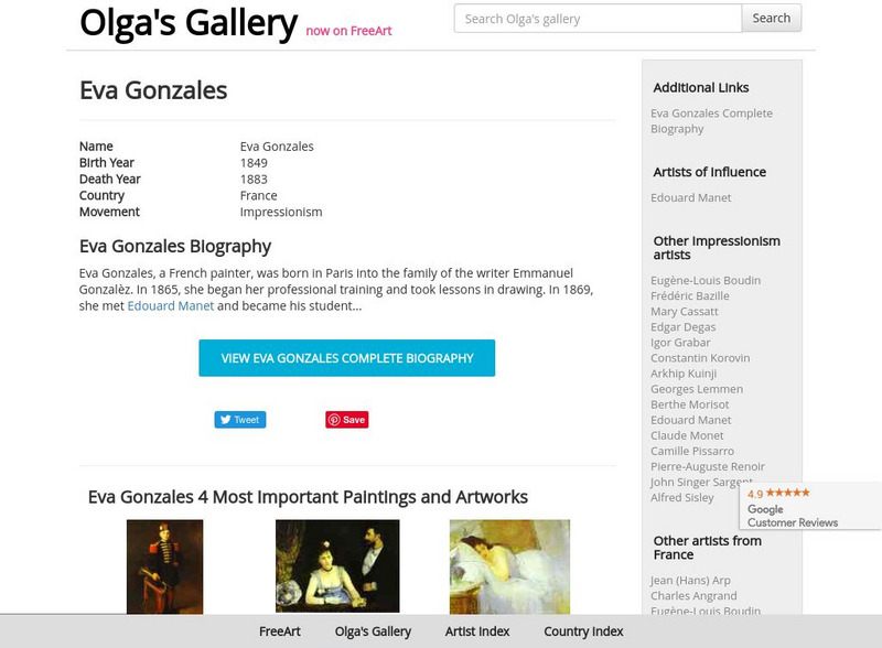 Olga's Gallery Eva Gonzales Graphic Olga's Gallery Eva Gonzales Graphic