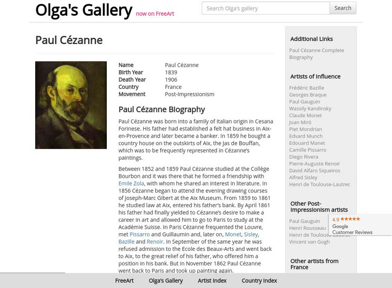 Olga's Gallery: Paul Cezanne Graphic Olga's Gallery: Paul Cezanne Graphic