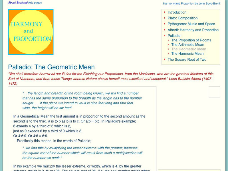 Pallladio: The Geometric Mean Website