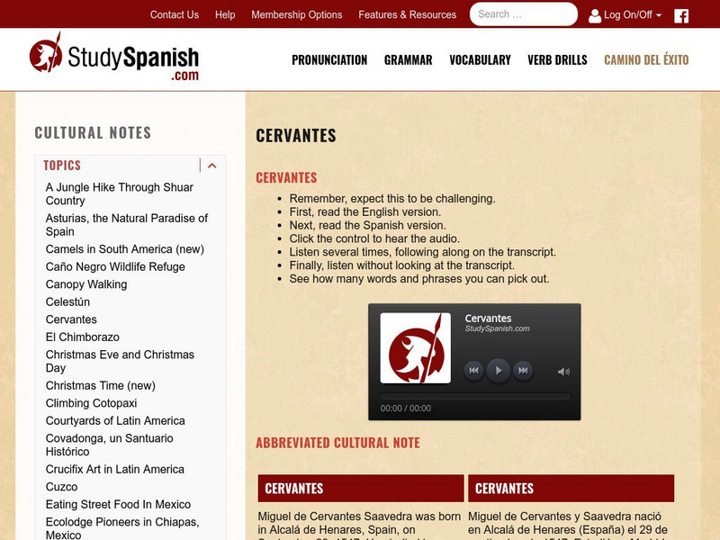 Study Spanish: Cervantes Activity Study Spanish: Cervantes Activity