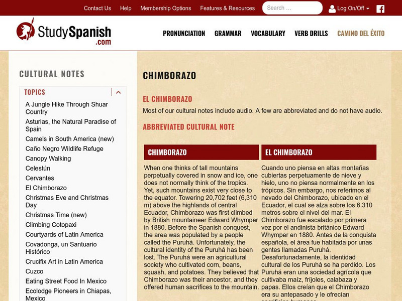 Study Spanish: El Ecuador Website Study Spanish: El Ecuador Website