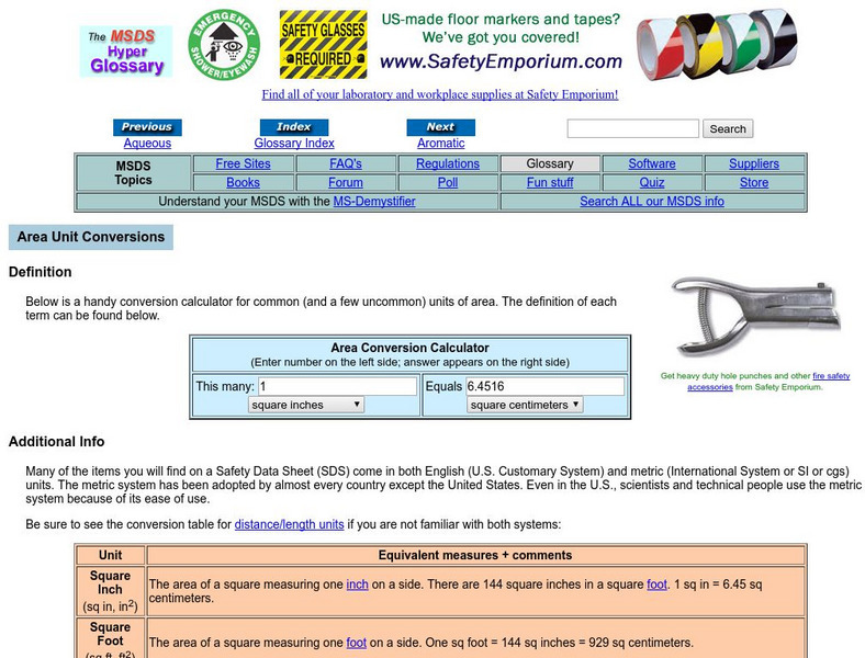 Interative Learning Paradigms, Inc.: Metric Area Handout Interative Learning Paradigms, Inc.: Metric Area Handout