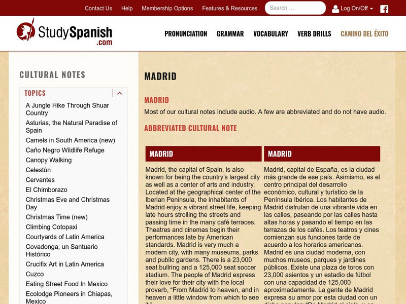 Study Spanish: Madrid Unit Plan Study Spanish: Madrid Unit Plan