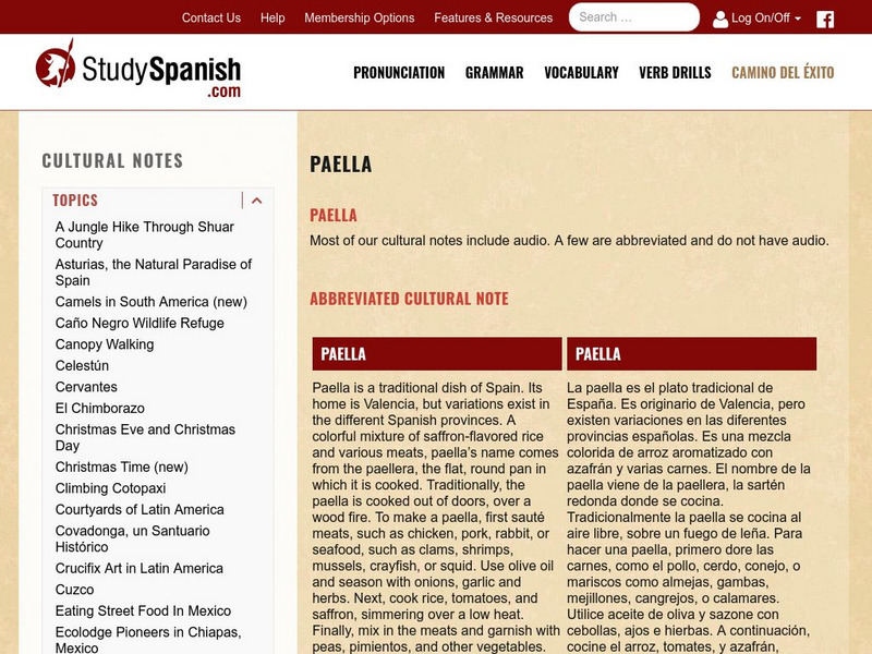 Study Spanish: Paella Activity Study Spanish: Paella Activity