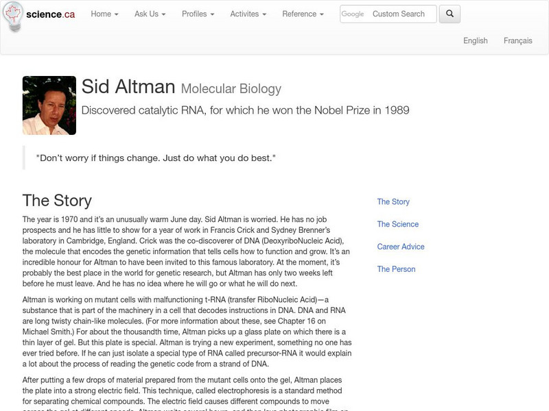 Science: Profile: Sid Altman Primary Science: Profile: Sid Altman Primary
