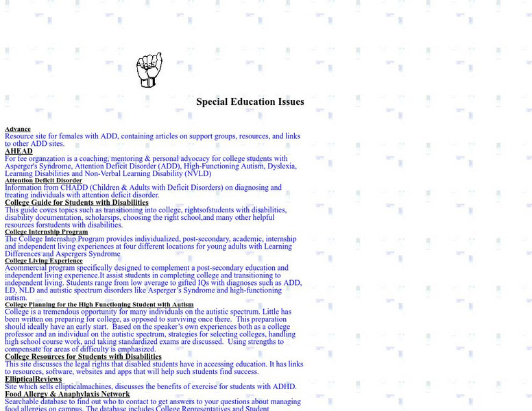 Carl Sandburg Hs: College Planning & Special Ed Issues Handout Carl Sandburg Hs: College Planning & Special Ed Issues Handout