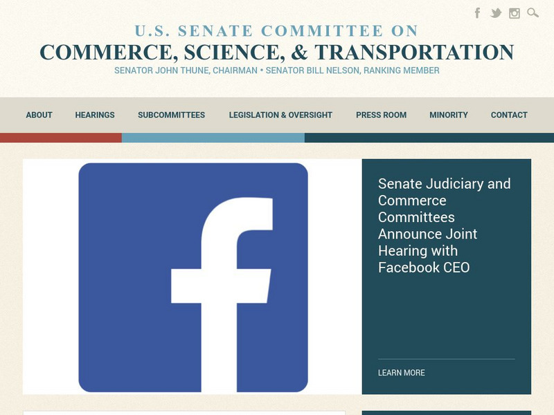 Us Senate Committee Commerce, Science and Transportation Website