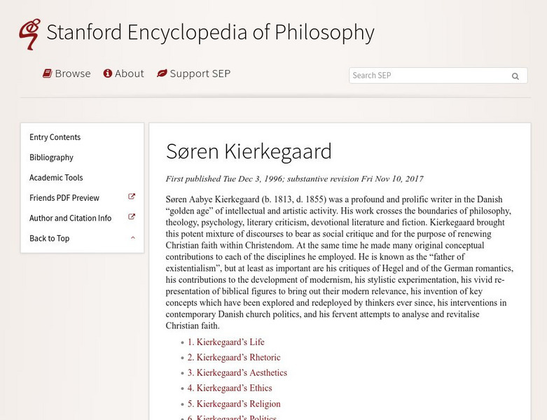 Soren Kierkegaard Handout Soren Kierkegaard Handout