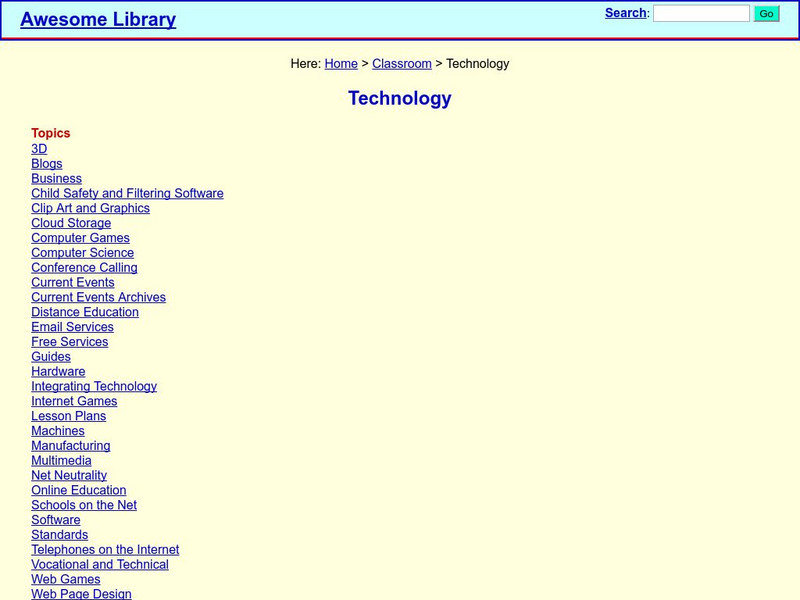 The Awesome Library: Technology Website The Awesome Library: Technology Website