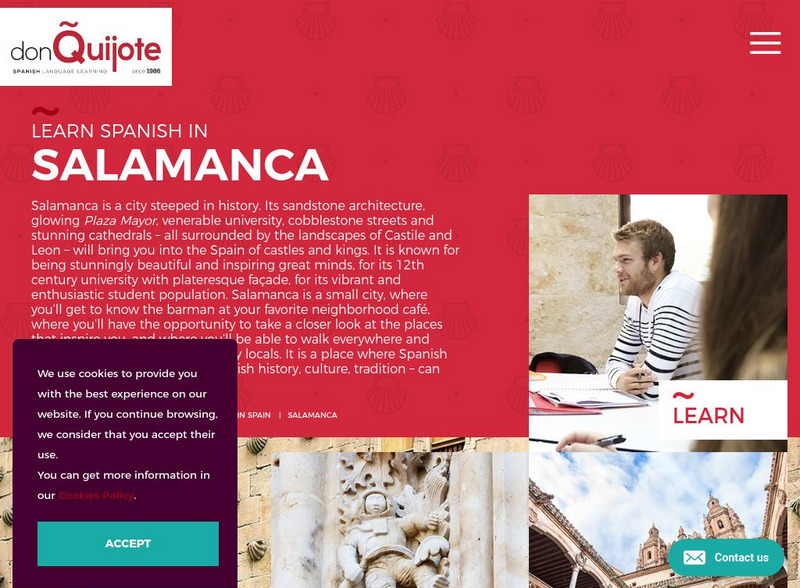 Don Quijote: Learn Spanish in Salamanca Website