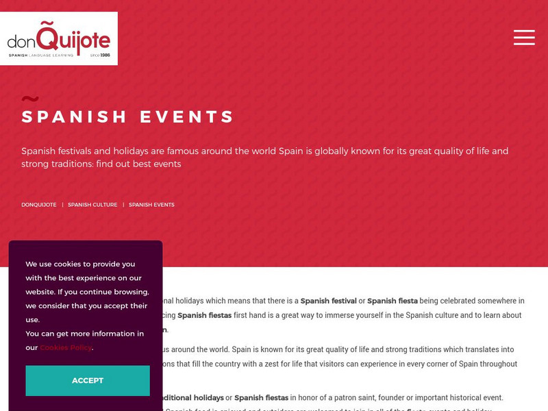 Don Quijote: Spanish Festivals and Events Website