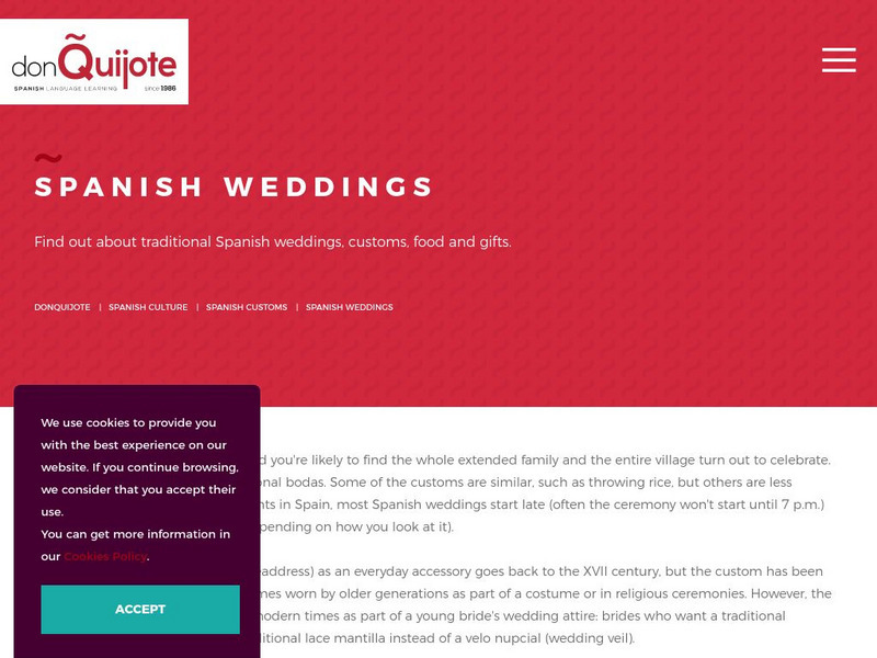 Don Quijote: Spanish Weddings Website Don Quijote: Spanish Weddings Website