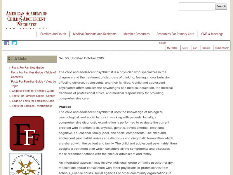 Aacap: The Child and Adolescent Psychiatrist Article Aacap: The Child and Adolescent Psychiatrist Article