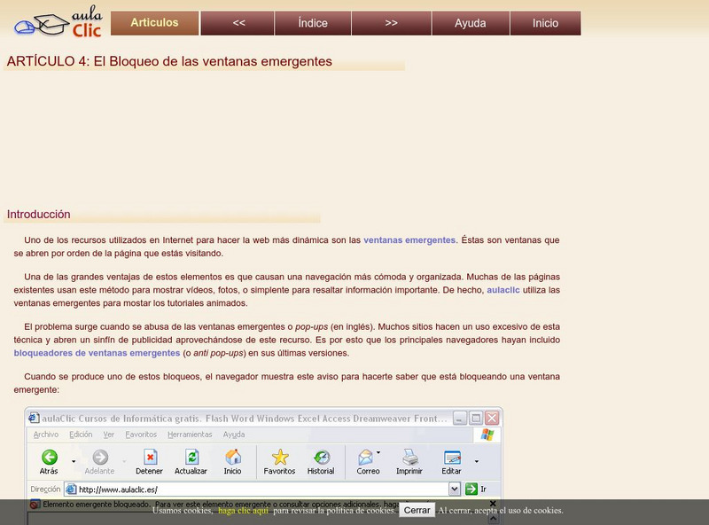 Aula Clic: El Bloqueo De Las Ventanas Emergentes Article Aula Clic: El Bloqueo De Las Ventanas Emergentes Article
