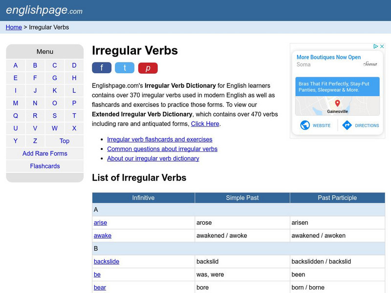 Englishpage: Irregular Verb Dictionary Handout Englishpage: Irregular Verb Dictionary Handout