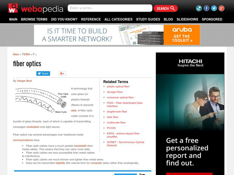Webopedia: Fiber Optics Handout Webopedia: Fiber Optics Handout