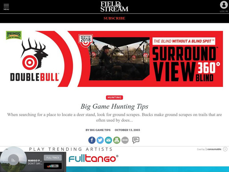 Field & Stream: Big Game Hunting Tips Article