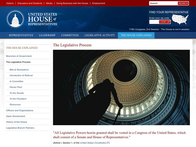 U.s. House of Representatives: The Legislative Process Activity U.s. House of Representatives: The Legislative Process Activity